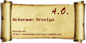 Ackerman Orsolya névjegykártya
